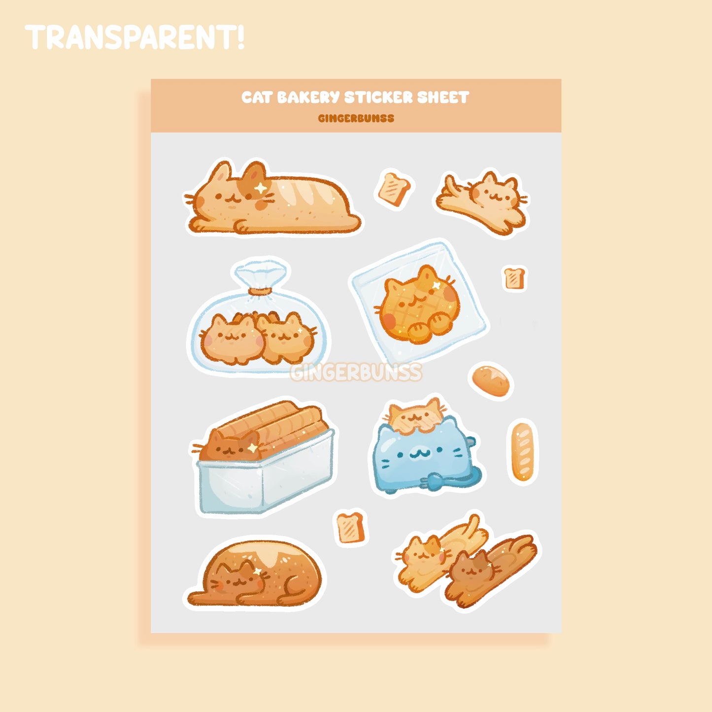 Cat Bakery Sticker Sheet