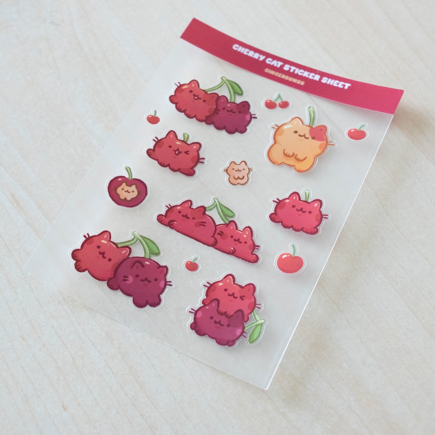 Cherry Cat Sticker Sheet