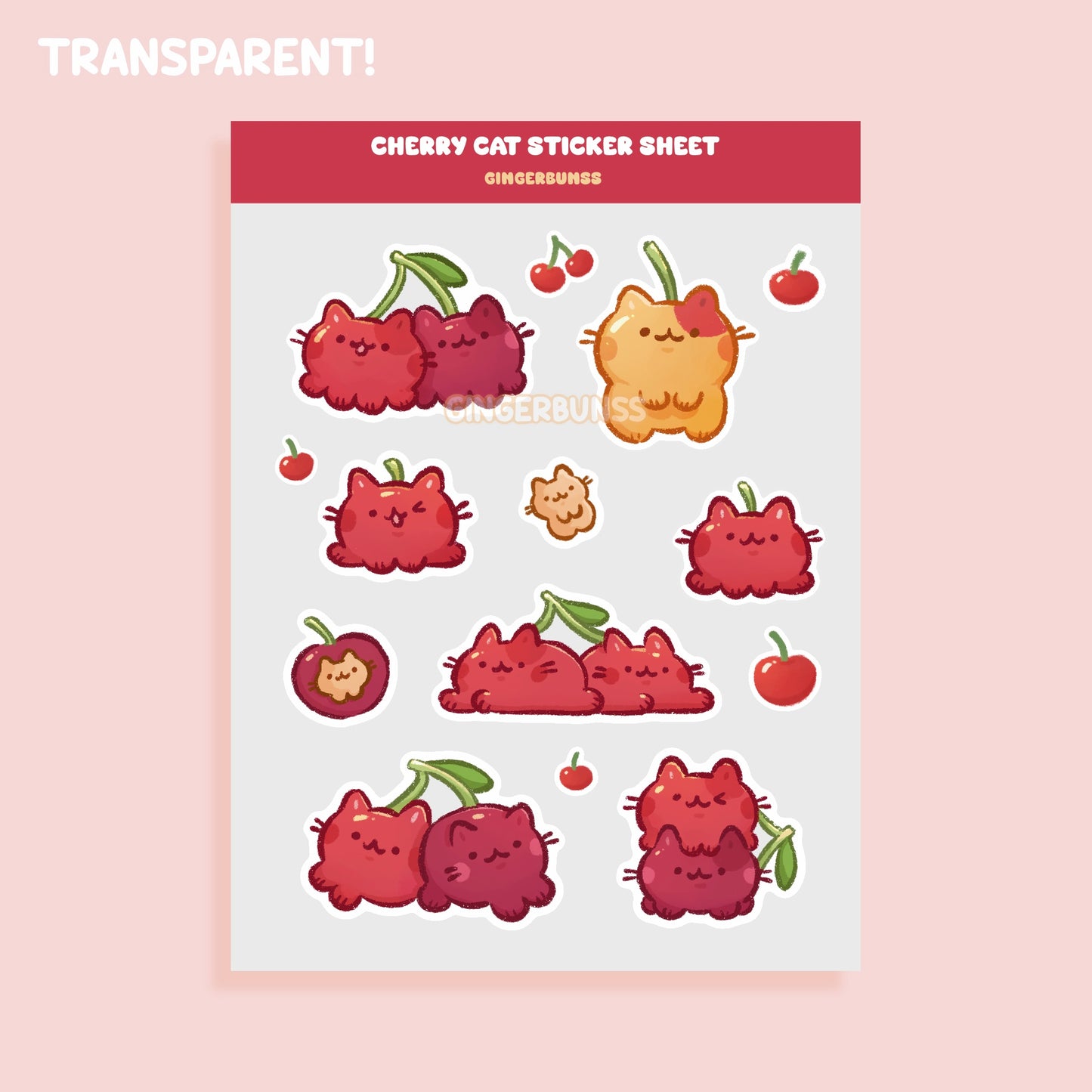 Cherry Cat Sticker Sheet