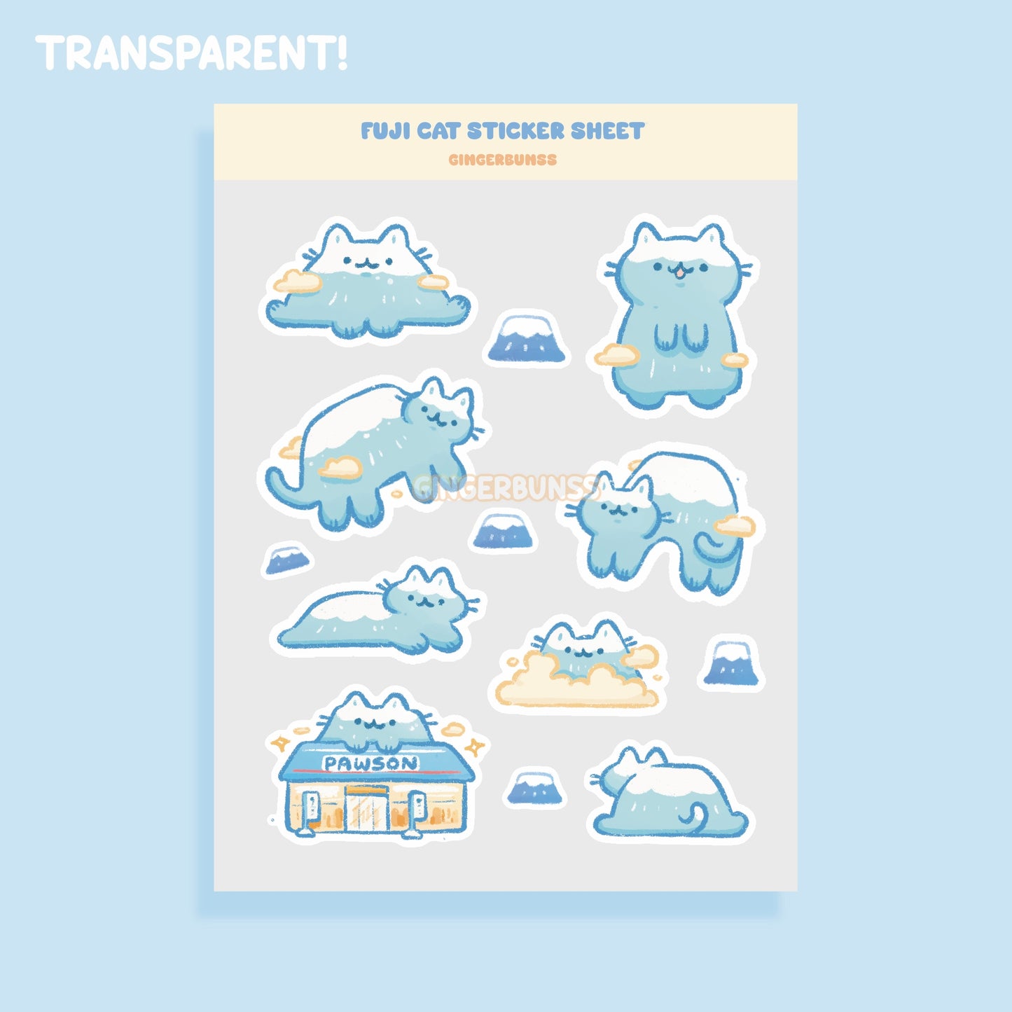Meow-fuji Sticker Sheet
