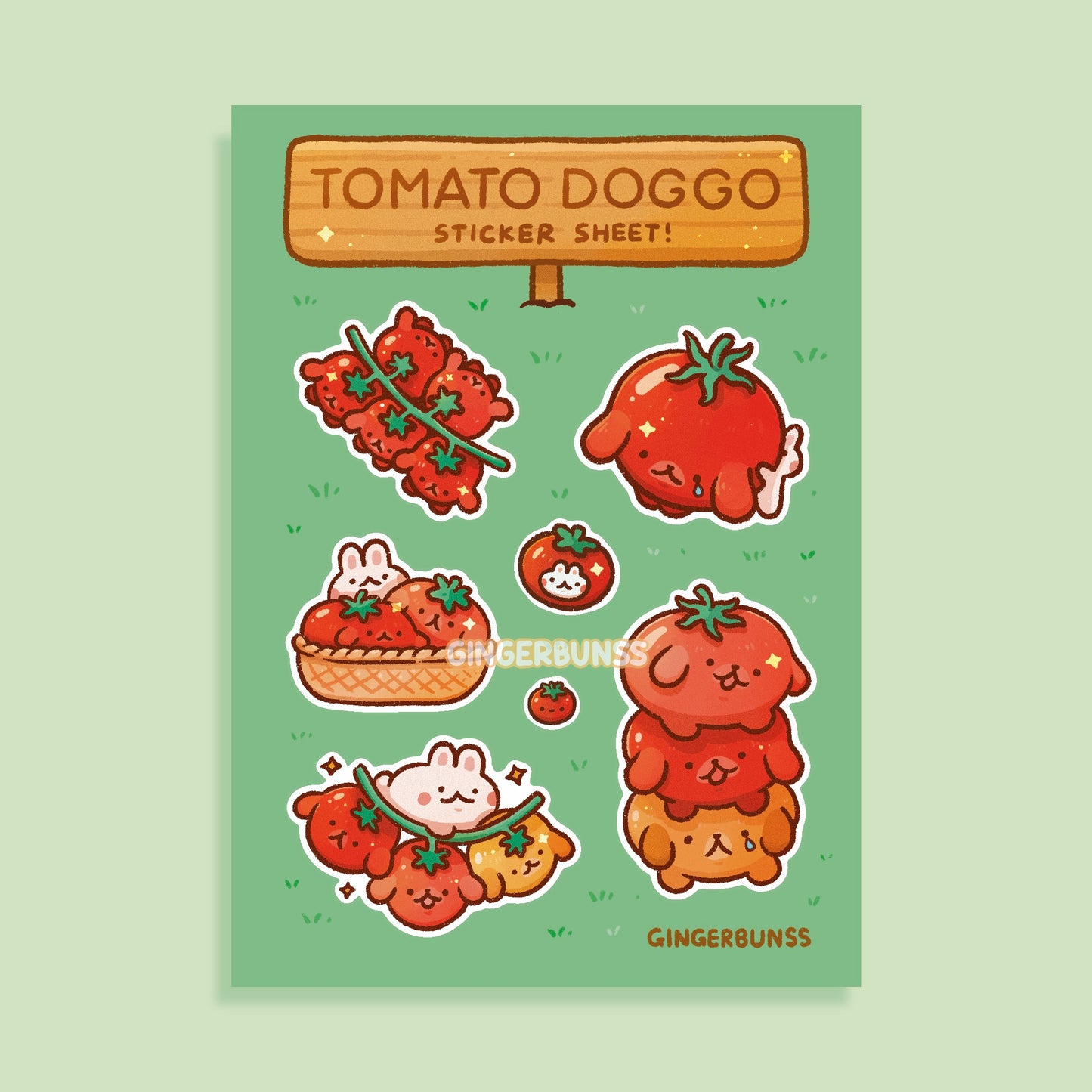 Tomato Doggo Sticker Sheet