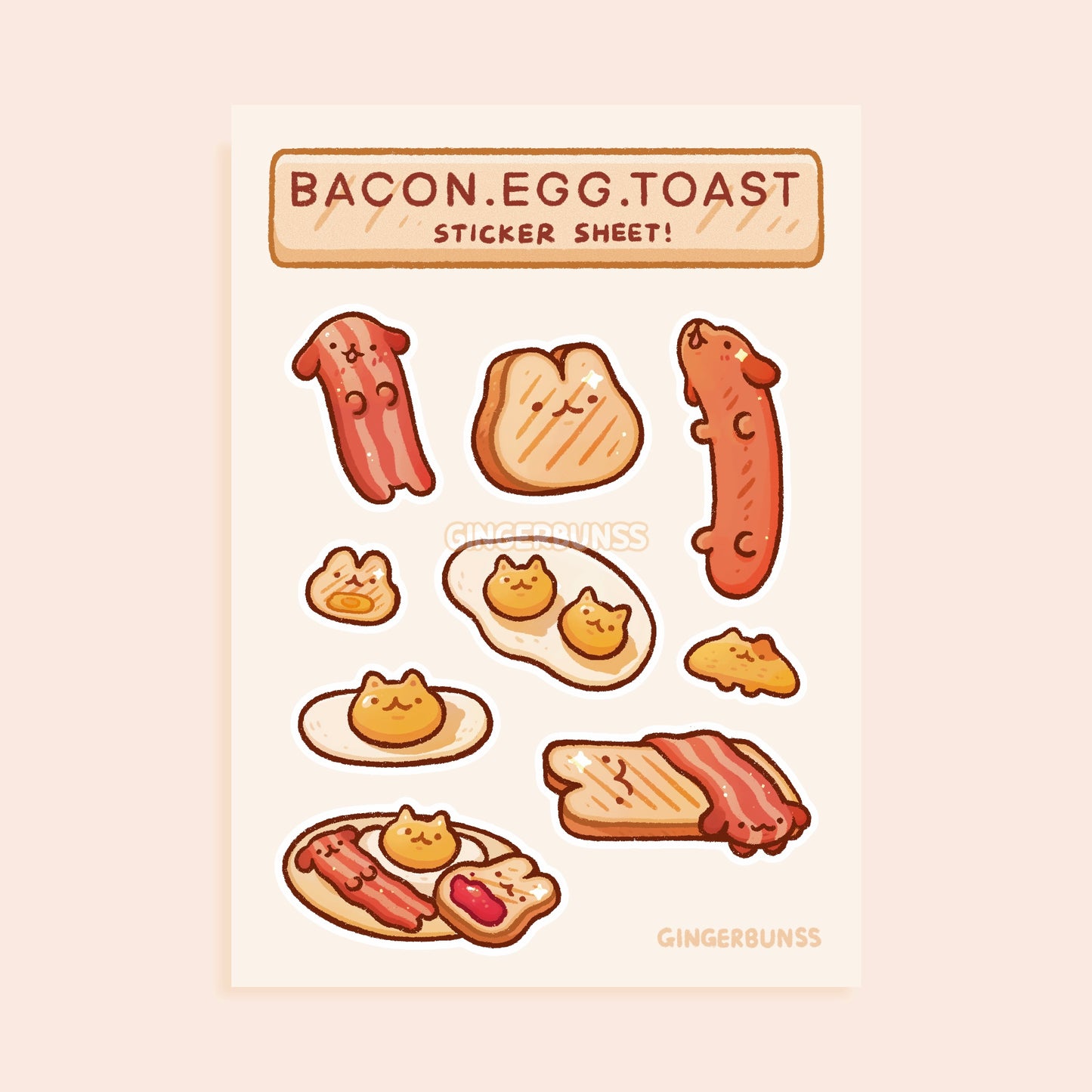 Bacon Egg Toast Sticker Sheet