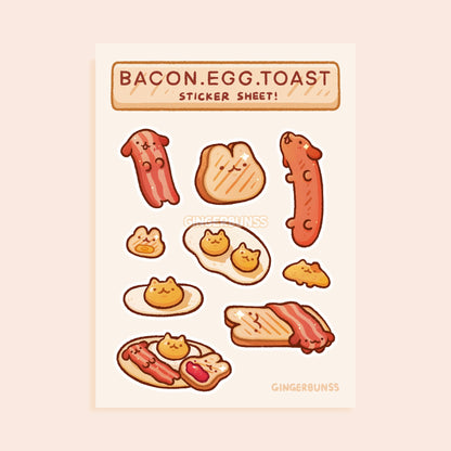 Bacon Egg Toast Sticker Sheet