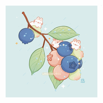 Blueberry Shower Art Print