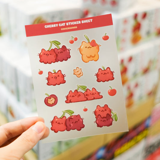 Cherry Cat Sticker Sheet