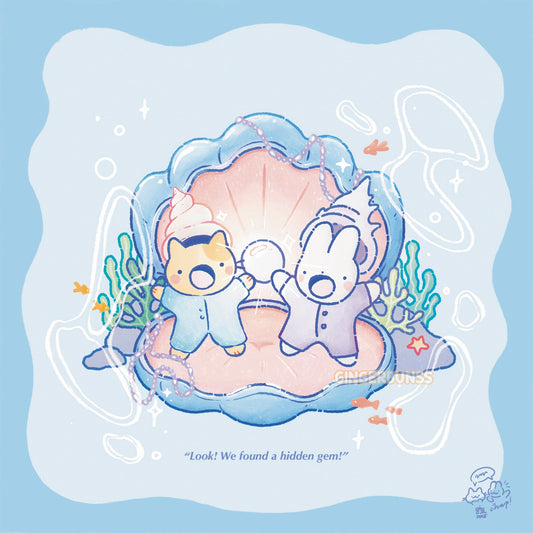 [CHAPALANG.CREATIONS X GINGERBUNSS] 'Hidden Gem!' Collaborative Art Print