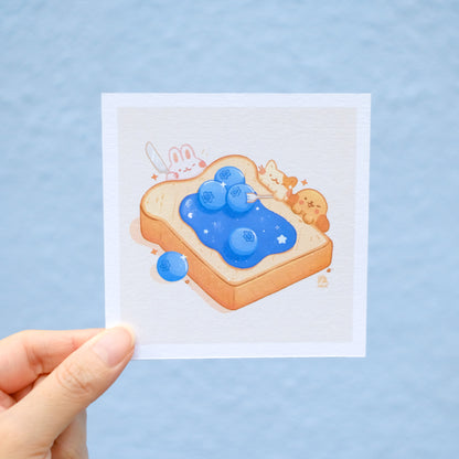 Blueberry Toast Art Print