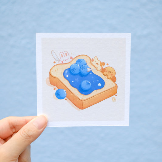 Blueberry Toast Art Print
