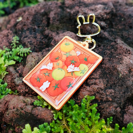 Tomato Rabbit Layered Acrylic Charm