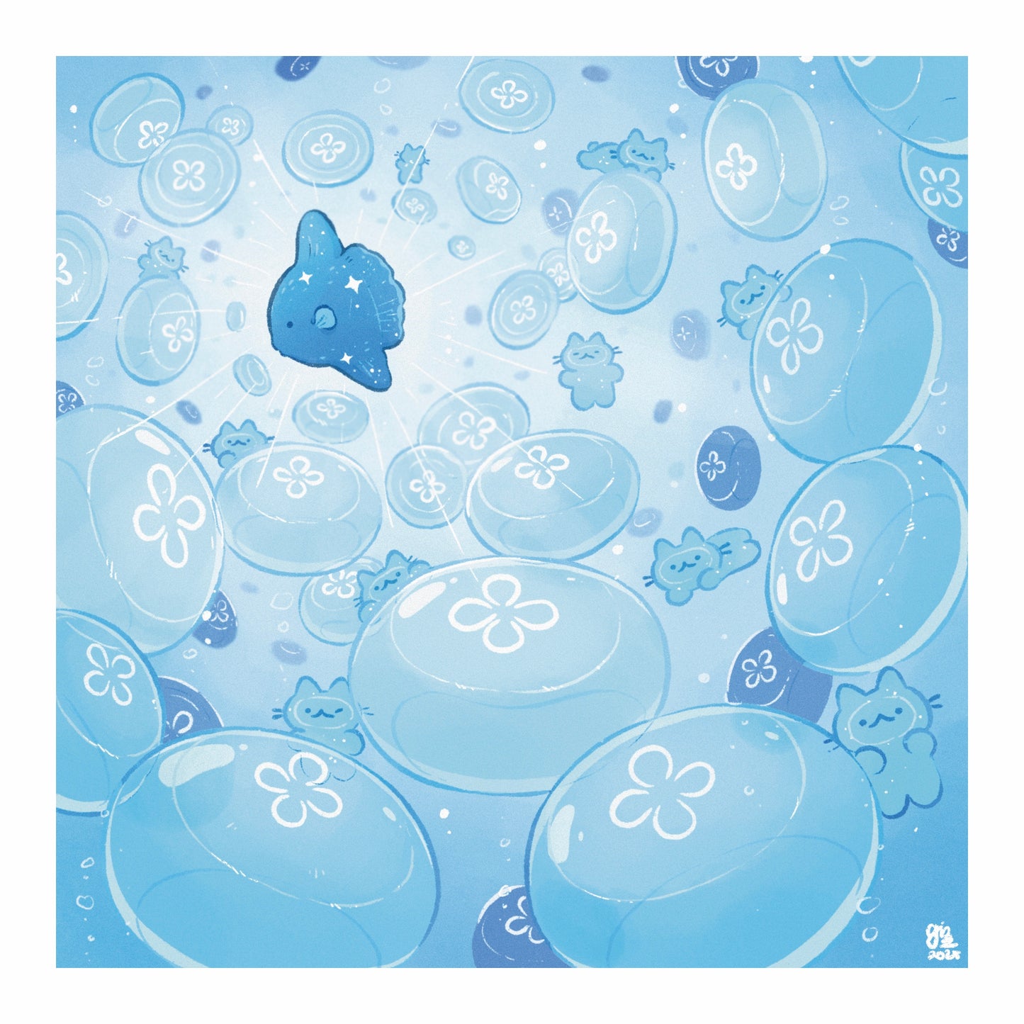 Moonjelly Mola Art Print