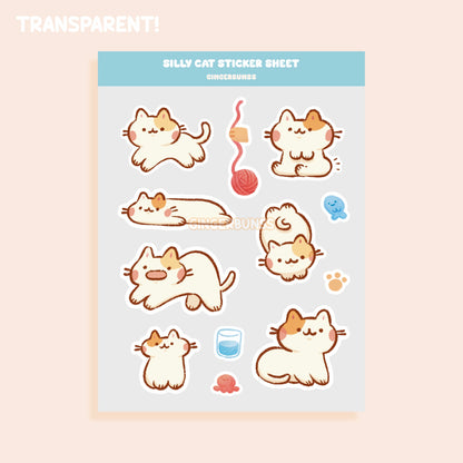 Silly Cat Sticker Sheet