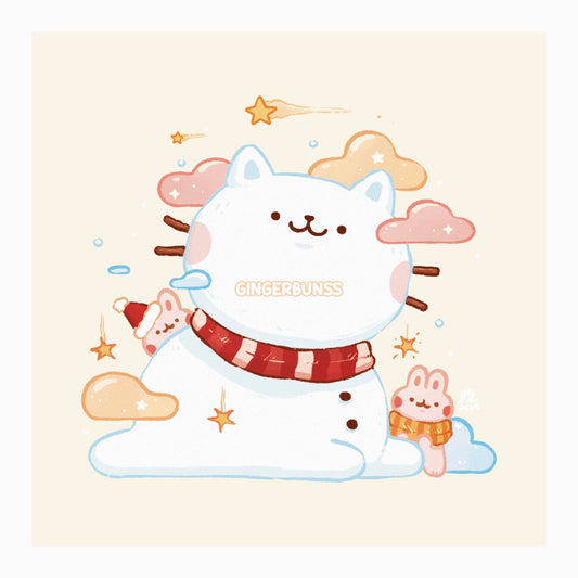 Giant Snowman Art Print