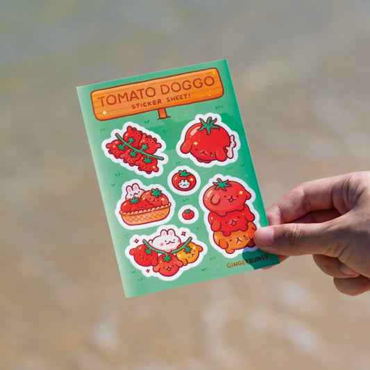 Tomato Doggo Sticker Sheet