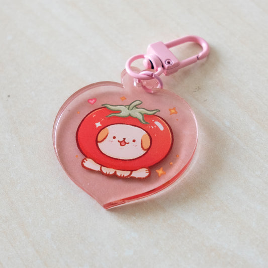 Tomato Doggo Acrylic Charm