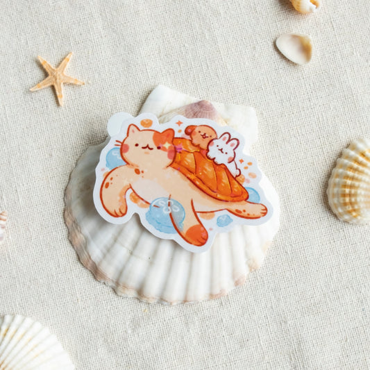 Turtle Cat Sticker